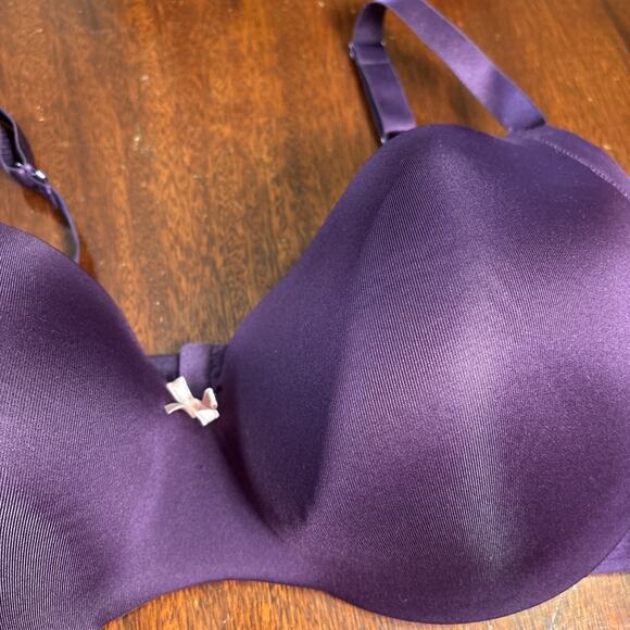 Lane Bryant Cacique Bra Size 42DDD Lightly Lined Balconette Purple Satin Wired - Picture 4 of 9